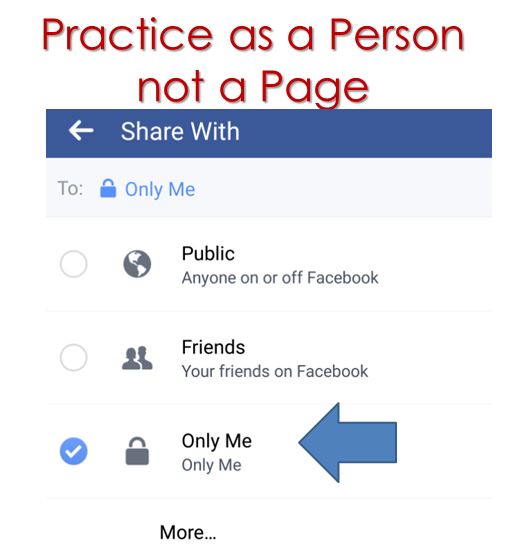 Facebook Live practice settings